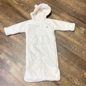 NEW Baby Gap Fleece Sherpa Convertible Bear Bundler Bunting Snowsuit 6-12 Month